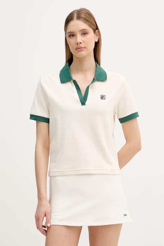 Fila polo damskie bawełniane BELFORT beżowy FAW1281
