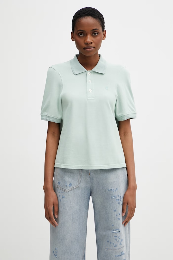 MM6 Maison Margiela πόλο γυναικείο βαμβακερό πράσινο S62GL0034.M20220