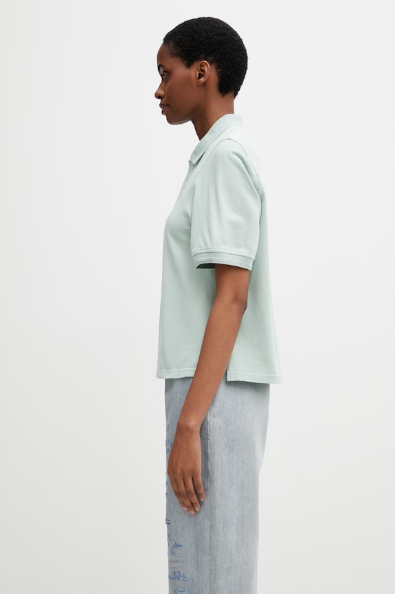 MM6 Maison Margiela polo din bumbac pentru femei S62GL0034.M20220 verde SS26