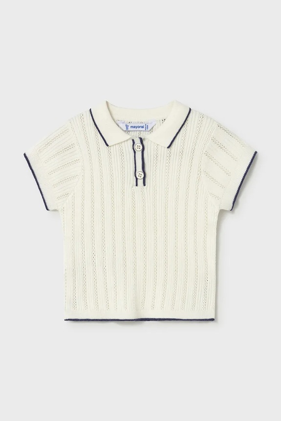 Detské polo tričko Mayoral okrúhly biela 1104.4F.Baby.PPY2
