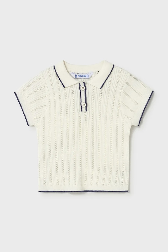 Detské polo tričko Mayoral okrúhly biela 1104.4F.Baby.PPY2