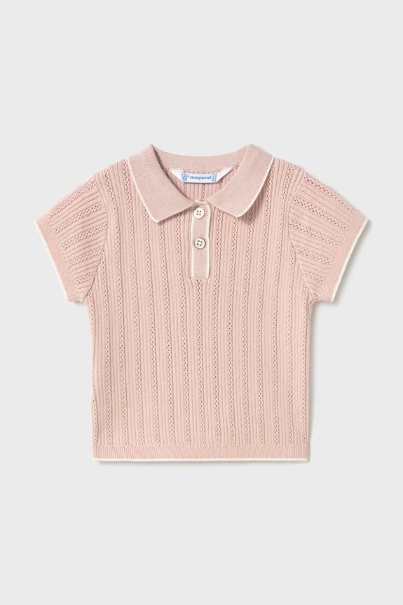 Detské polo tričko Mayoral okrúhly ružová 1104.4F.Baby.PPY2