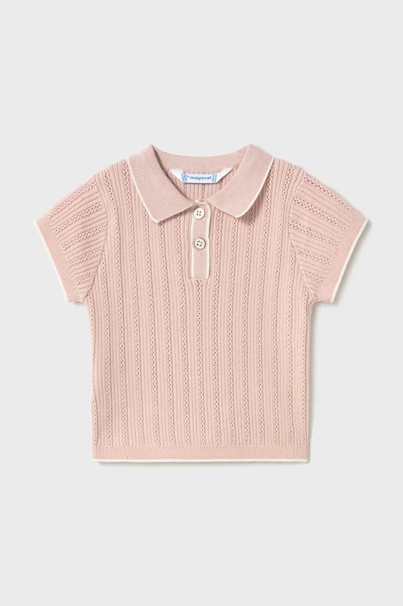 Detské polo tričko Mayoral okrúhly ružová 1104.4F.Baby.PPY2