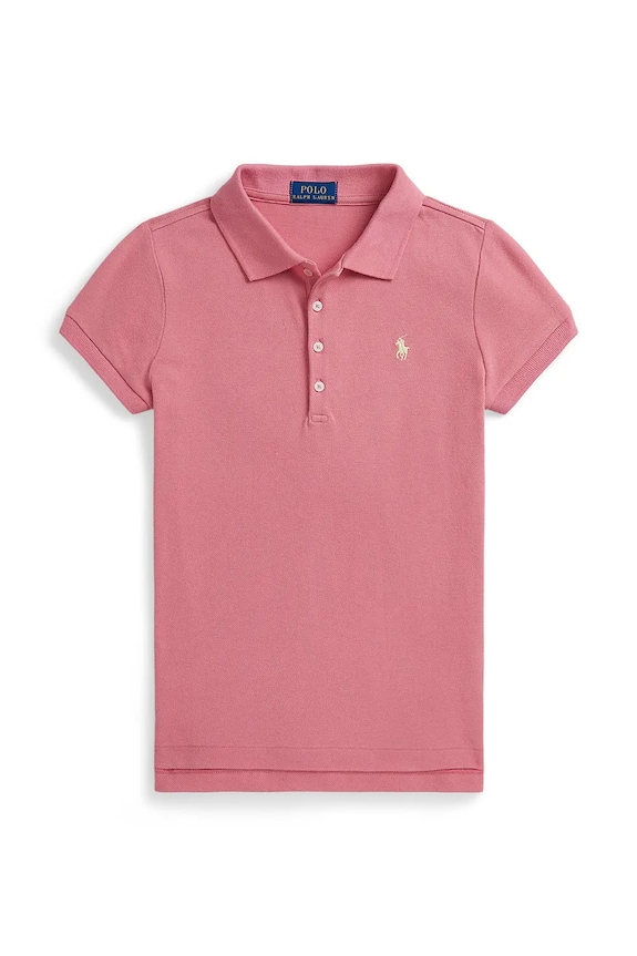 Polo Ralph Lauren polo dziecięce z elastanem różowy 313698589500