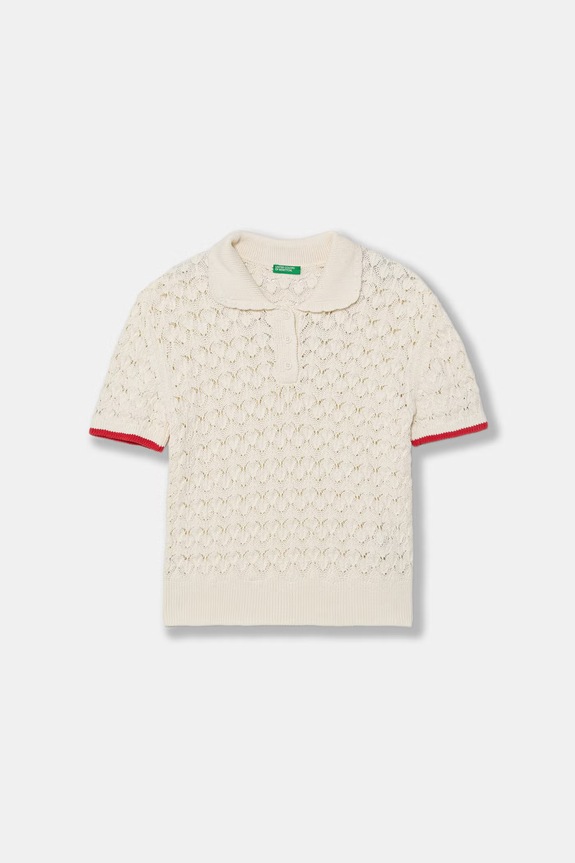 United Colors of Benetton polo dziecięce bawełniane beżowy 13KNQ300A.G.Stagionale