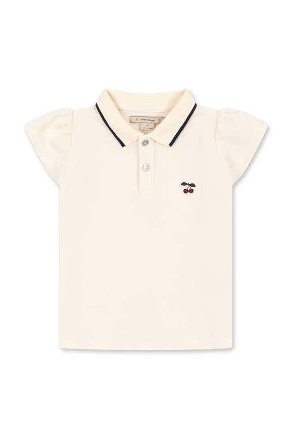 Konges Sløjd polo dziecięce FLORITA POLO SHIRT OCS KS105381.PPY2 beżowy SS26