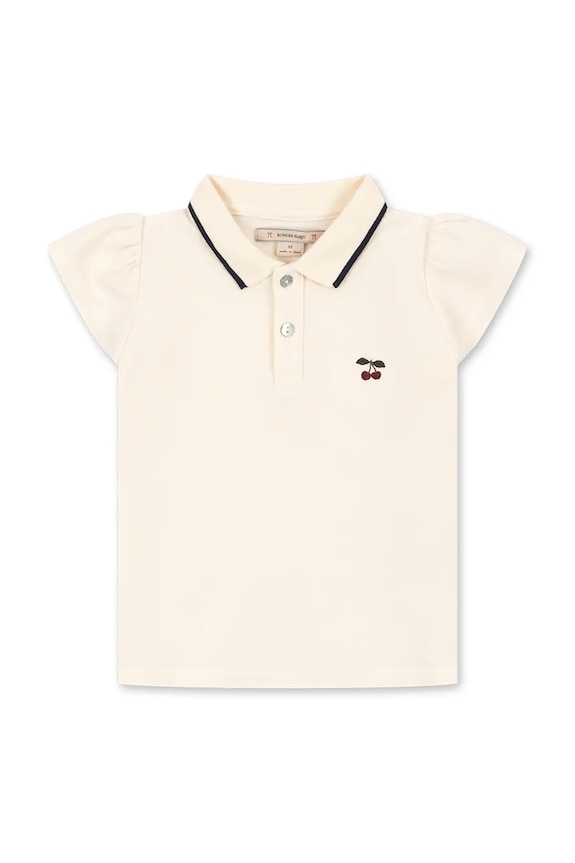 Konges Sløjd polo dziecięce FLORITA POLO SHIRT OCS KS105381.PPY2 beżowy SS26