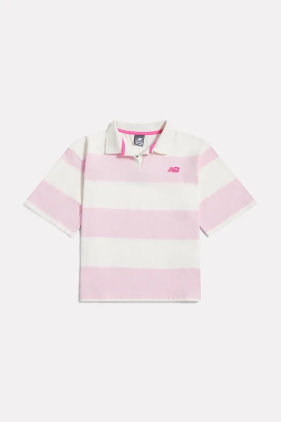 New Balance polo pentru copii, din bumbac YT61M5OK roz SS26