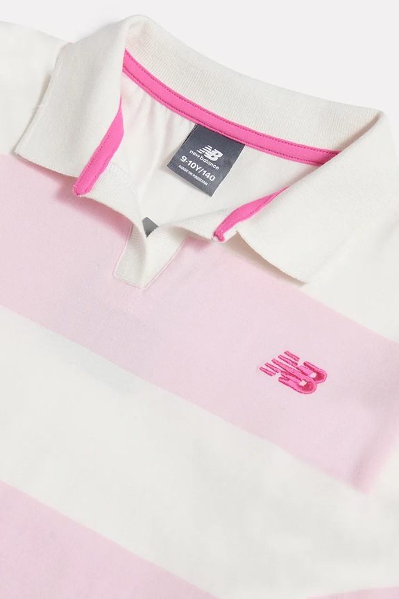 New Balance polo pentru copii, din bumbac roz YT61M5OK