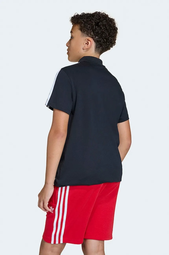 Chlapec Detská bavlnená polokošeľa adidas Originals KE2952 čierna