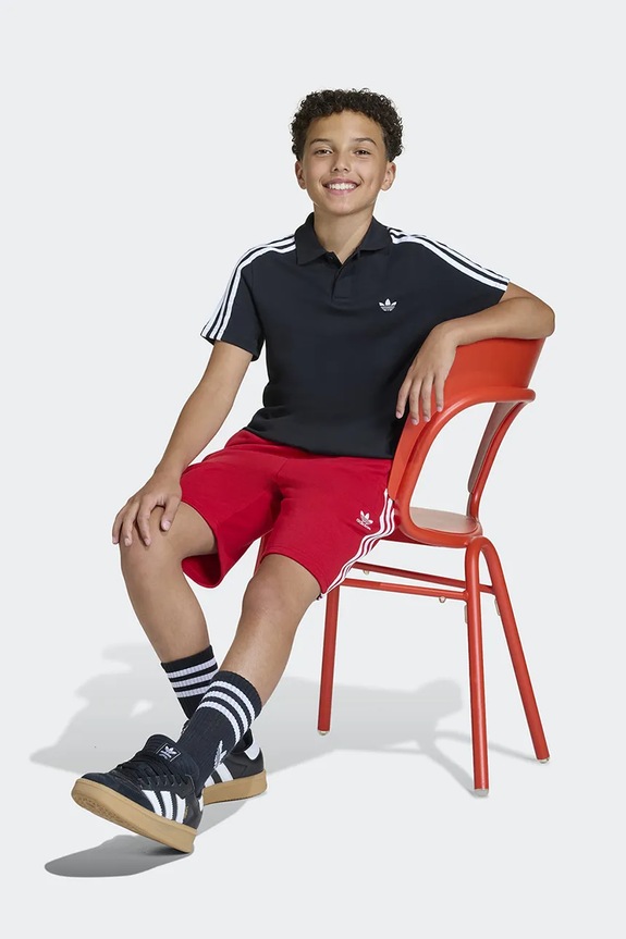Detská bavlnená polokošeľa adidas Originals čierna KE2952