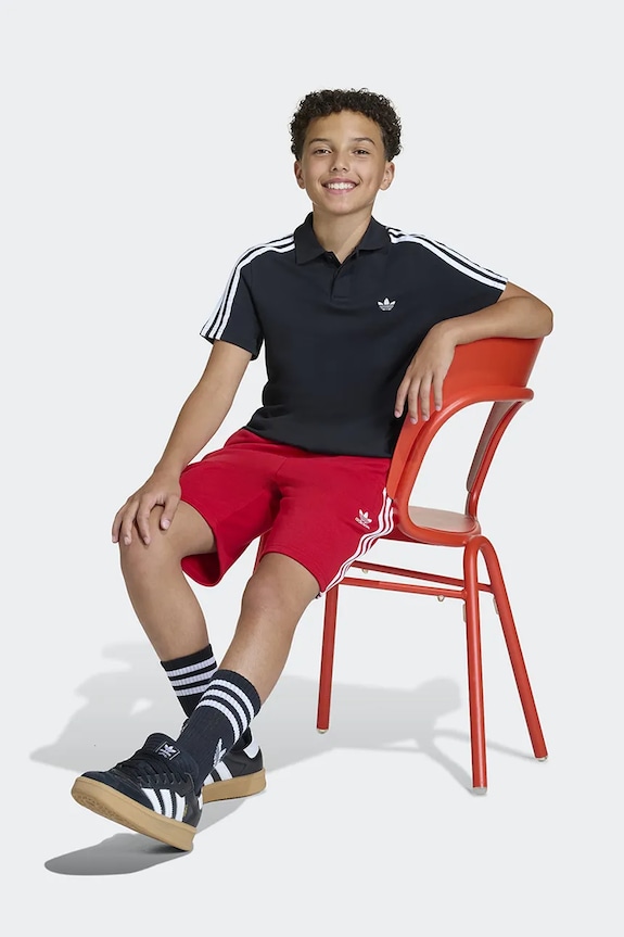 Detská bavlnená polokošeľa adidas Originals čierna KE2952