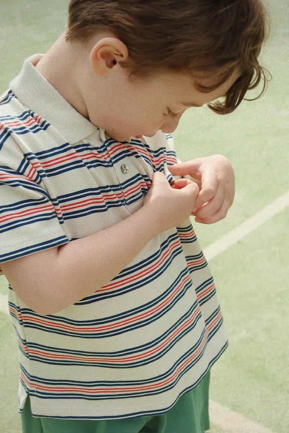 Konges Sløjd gyerek pamut póló SPOTTY SS POLO GOTS gombolós többszínű KS105090.PPY2