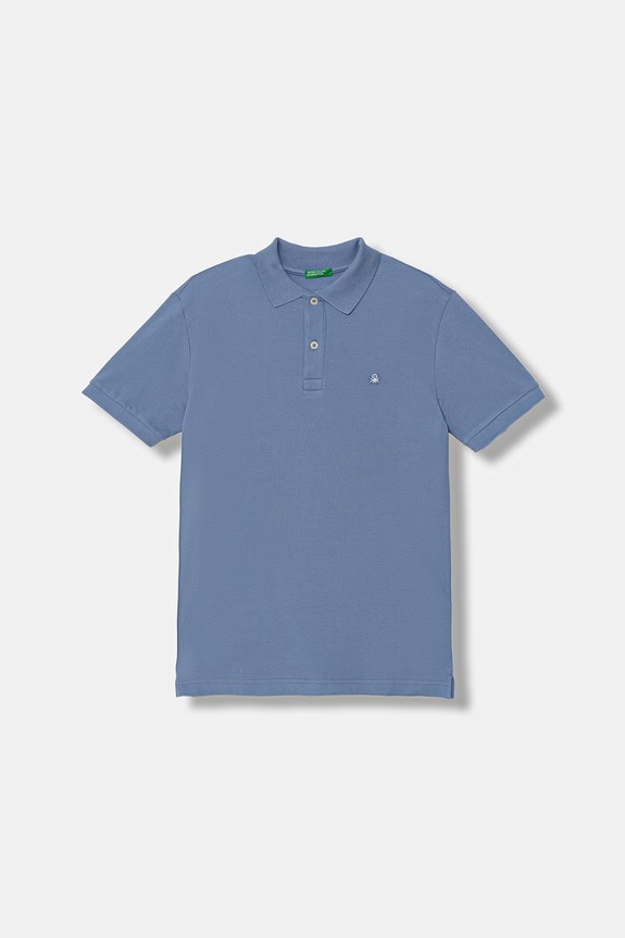 United Colors of Benetton polo dziecięce bawełniane niebieski 3089C300Q.G.Stagionale