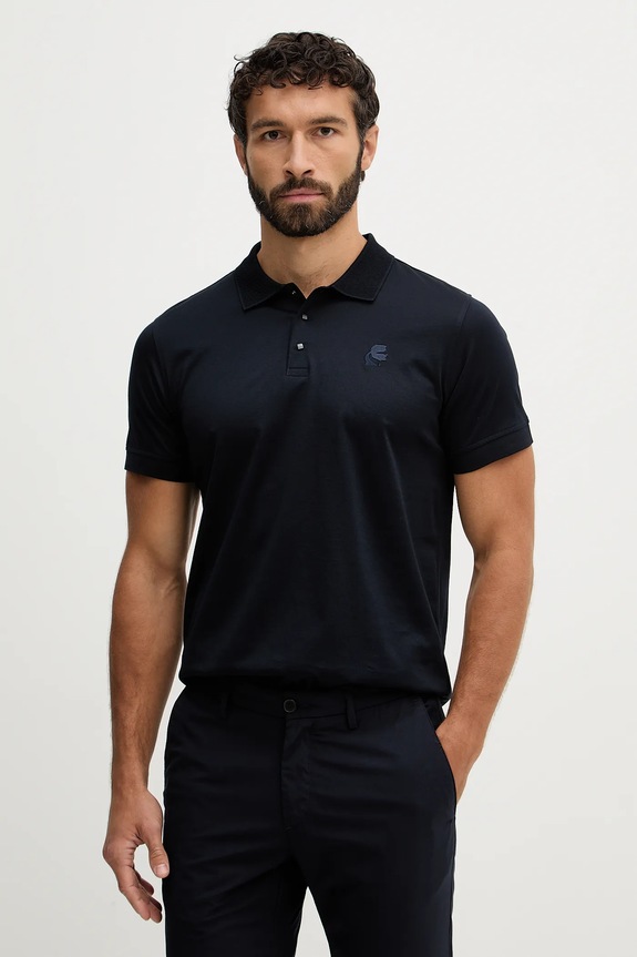 Bavlnené polo tričko Karl Lagerfeld jednofarebný tmavomodrá 561200.745000