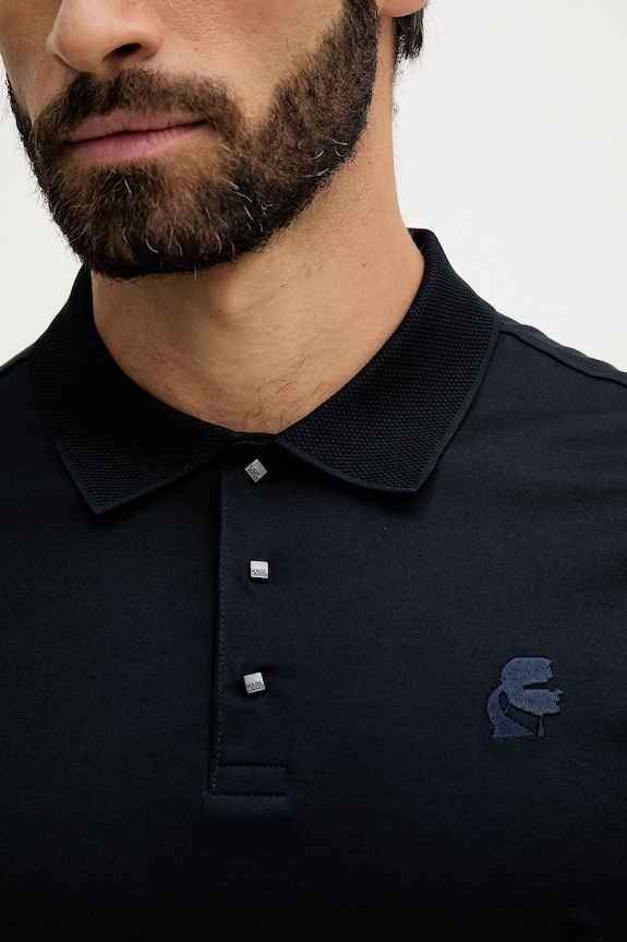 Bavlnené polo tričko Karl Lagerfeld 561200.745000 tmavomodrá