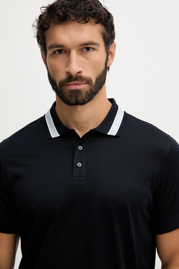 Oblečenie Bavlnené polo tričko Karl Lagerfeld 561200.745001 tmavomodrá