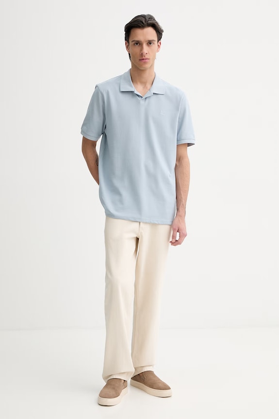 Les Deux polo bawełniane Pique 1001299 niebieski SS26