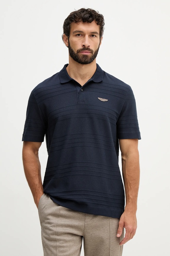 BOSS polo de bumbac C-Parris 242_AM regular bleumarin 50556174