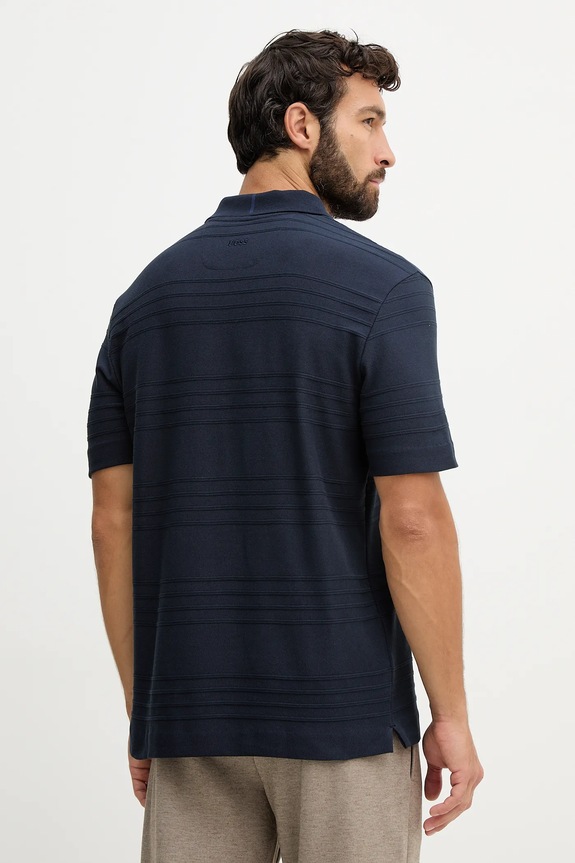 Îmbrăcăminte BOSS polo de bumbac C-Parris 242_AM 50556174 bleumarin