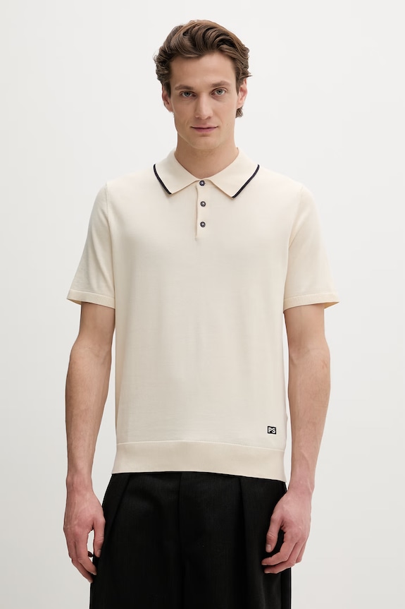 PS Paul Smith polo pentru bărbați, din bumbac bej M2R.818Z.V22594