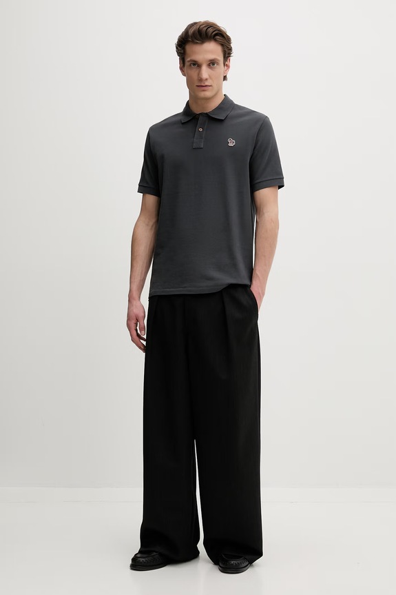 PS Paul Smith polo pentru bărbați, din bumbac M2R.183KZ.V20067 gri SS26