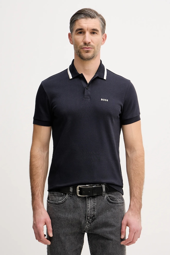 BOSS Green polo de bumbac PL_Join Paddy regular bleumarin 50554565