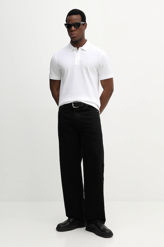 BOSS polo tričko pánske bavlnené Pallas 50553564 biela SS26