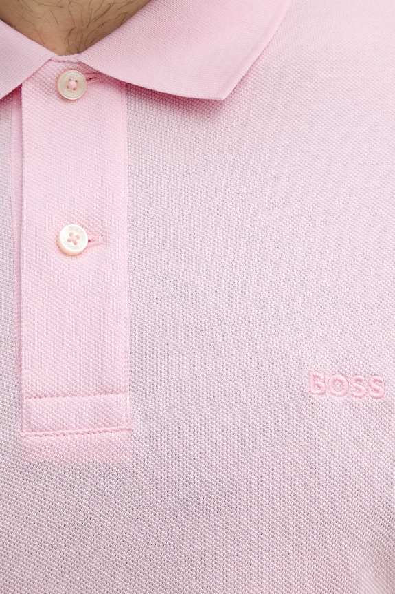BOSS polo bărbați din bumbac Pallas 50553564 roz