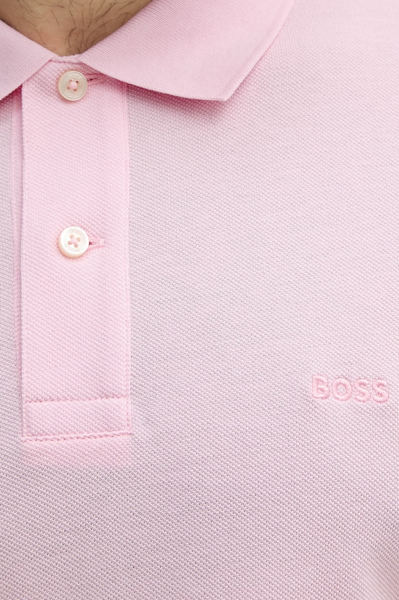 BOSS polo bărbați din bumbac Pallas 50553564 roz
