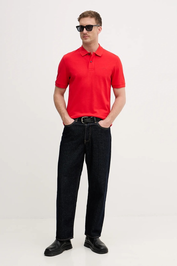 BOSS polo tričko pánske bavlnené Pallas 50553564 červená SS26