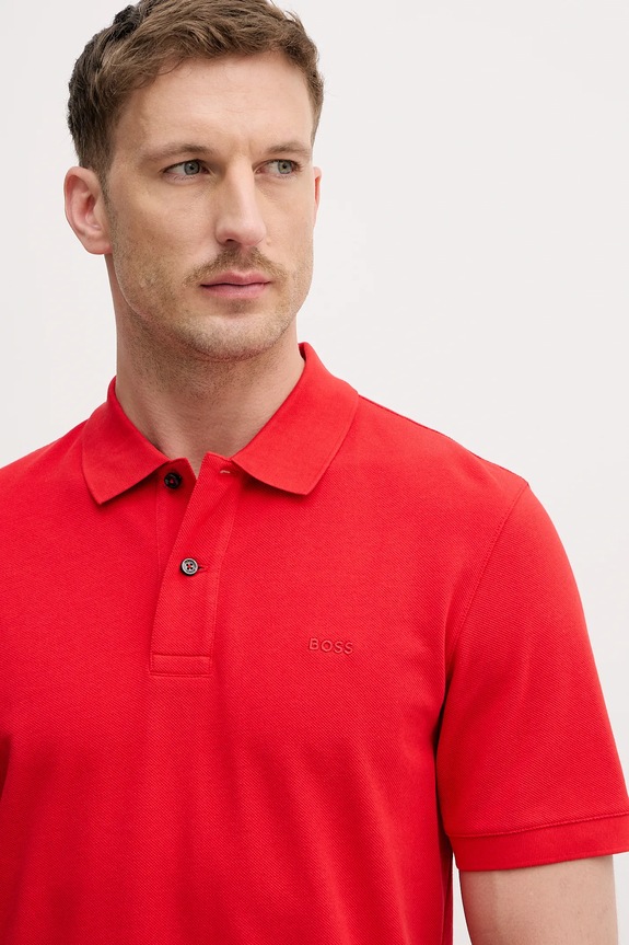 BOSS polo tričko pánske bavlnené Pallas červená 50553564