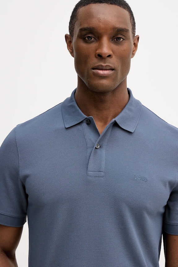 BOSS polo bărbați de bumbac Pallas albastru 50553564
