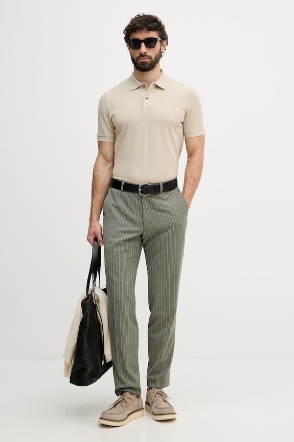 BOSS polo tričko pánske bavlnené Pallas 50553564 béžová SS26