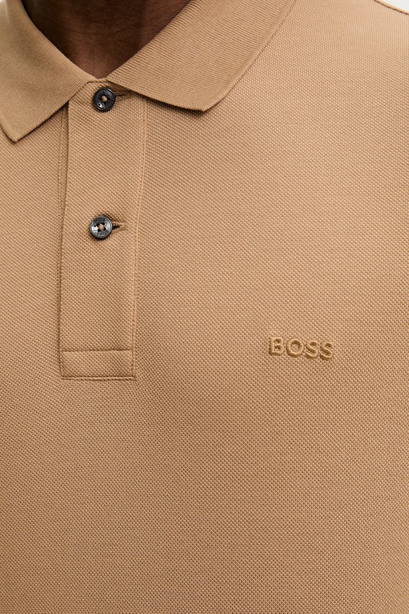 BOSS polo bărbătesc din bumbac Pallas 50553564 maro