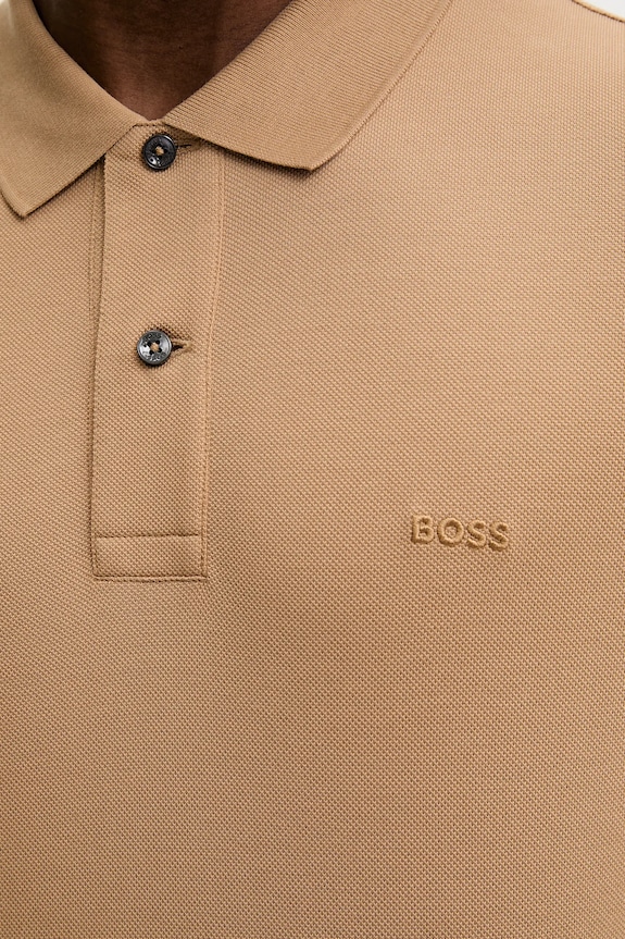 BOSS polo bărbătesc din bumbac Pallas 50553564 maro