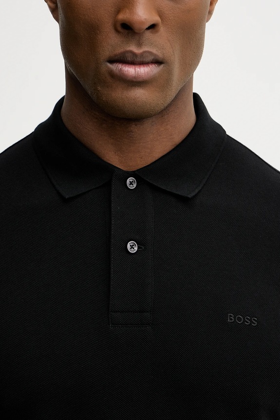 BOSS polo bărbați din bumbac Pallas 50553564 negru