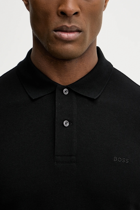 BOSS polo bărbați din bumbac Pallas 50553564 negru