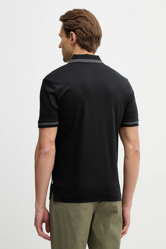 Îmbrăcăminte BOSS polo de bumbac H-Phillipson 202 50554529 negru