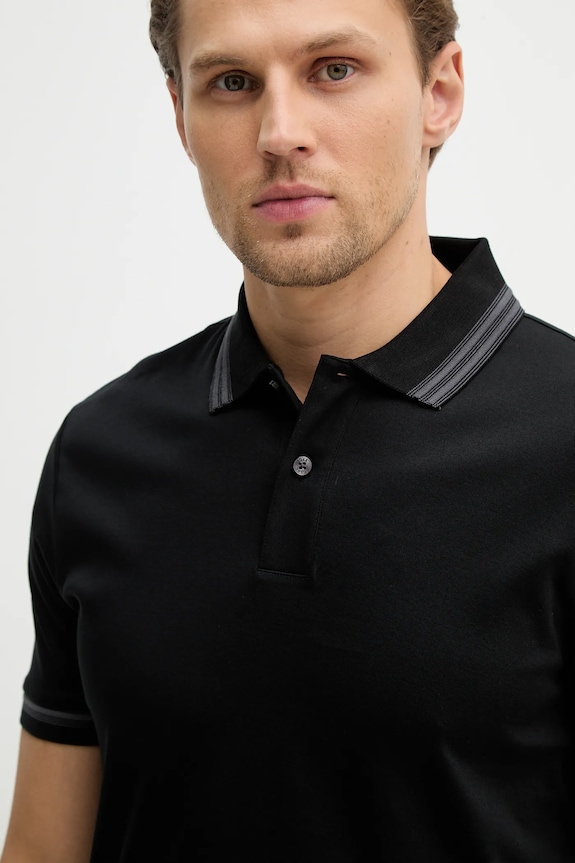 BOSS polo de bumbac H-Phillipson 202 negru 50554529