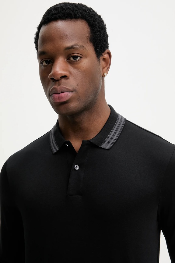 BOSS top a maniche lunghe in cotone H-Pleins 202 nero 50554530