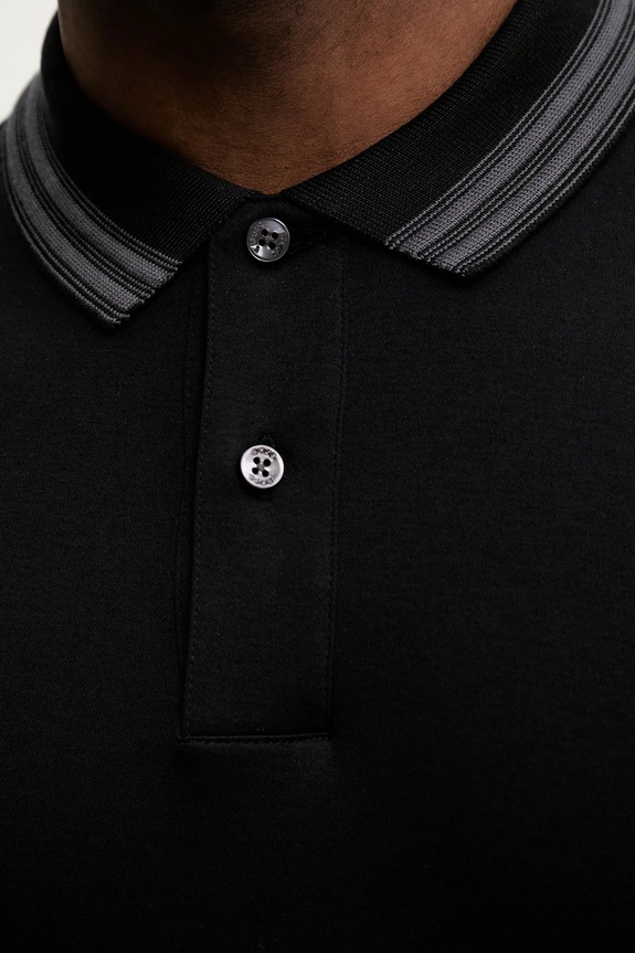 BOSS top a maniche lunghe in cotone H-Pleins 202 50554530 nero