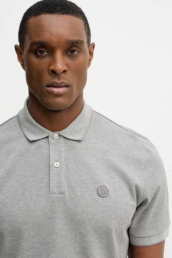 BOSS polo bawełniane C-Parris 98 szary 50555300