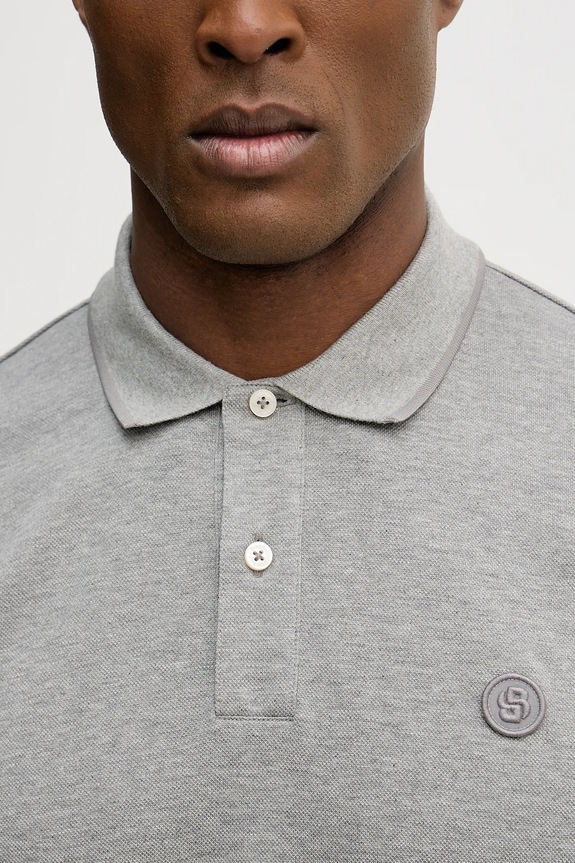 BOSS polo bawełniane C-Parris 98 50555300 szary