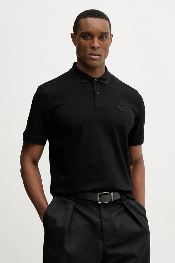 BOSS polo de bumbac C-Parris 98 slim negru 50555300