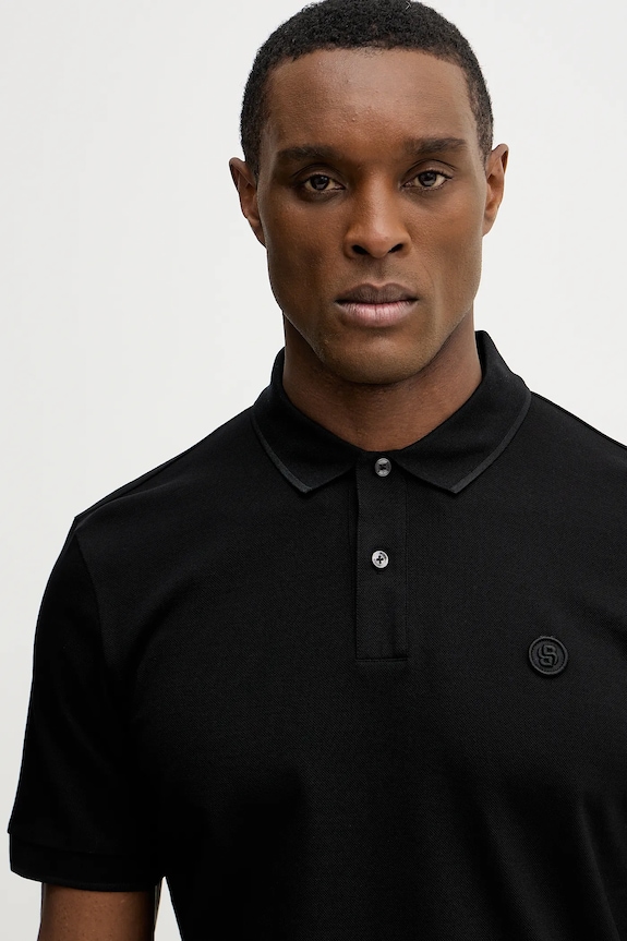 BOSS polo de bumbac C-Parris 98 negru 50555300