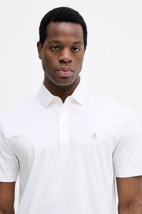 Bavlnené polo tričko BOSS C-Parris 01 biela 50555829