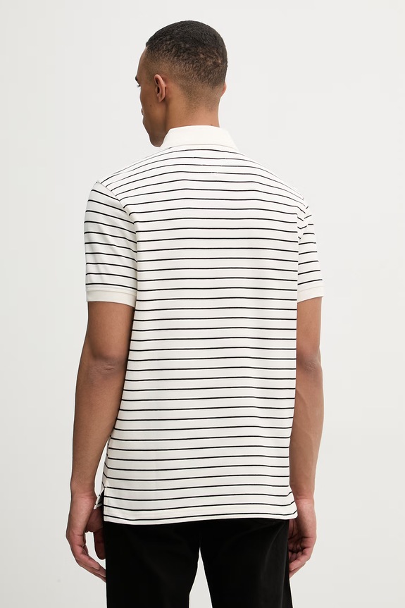 Odzież Tommy Hilfiger polo męskie bawełniane z elastanem MW0MW17770. beżowy
