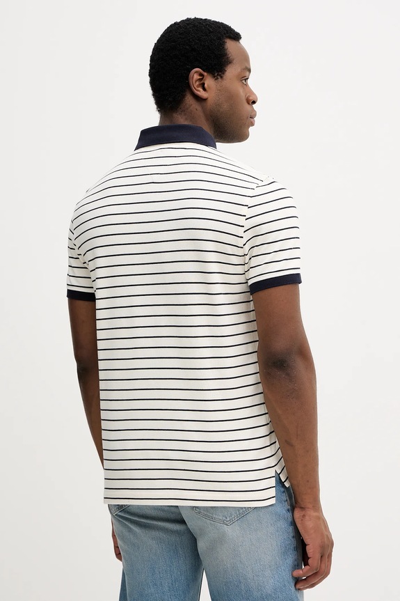 Odzież Tommy Hilfiger polo męskie bawełniane z elastanem MW0MW17770. beżowy