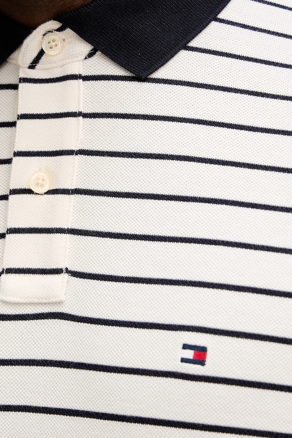 Tommy Hilfiger polo męskie bawełniane z elastanem MW0MW17770. beżowy